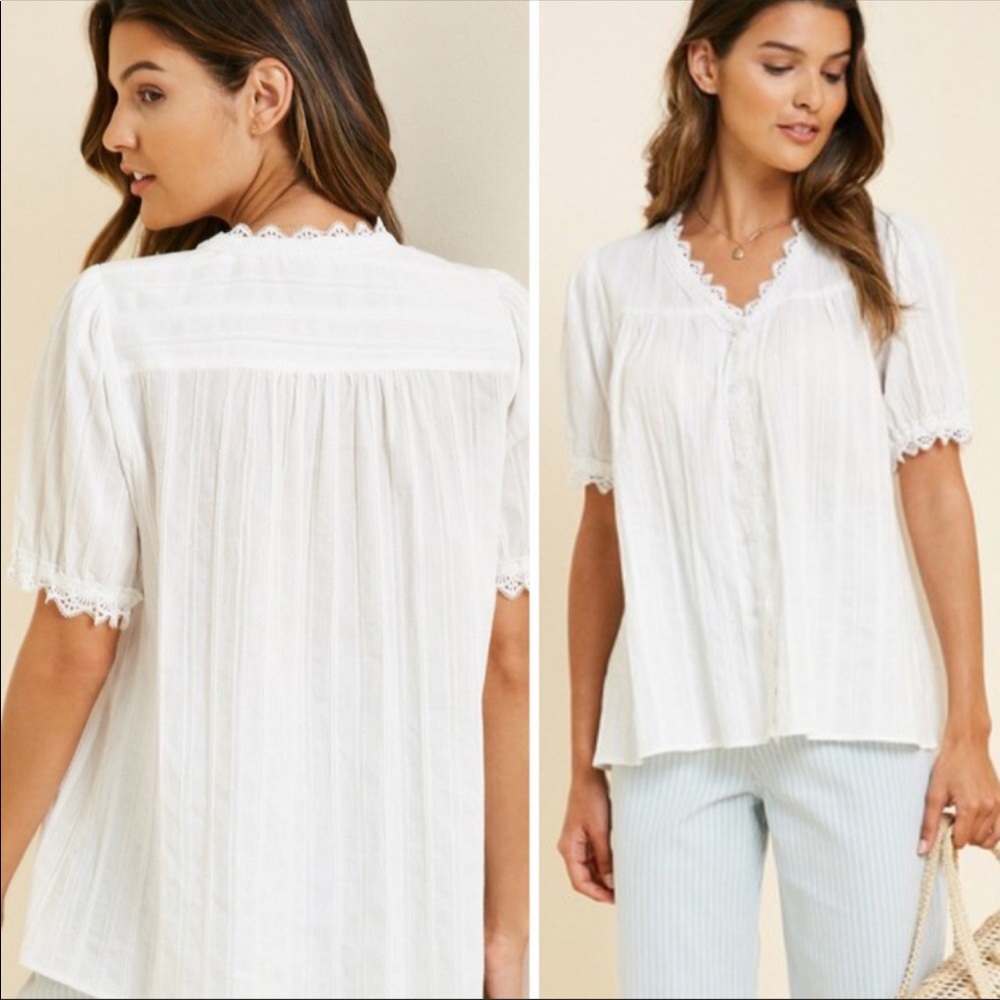 💃🏻Boho lace Button Down Top - Picture 3 of 12